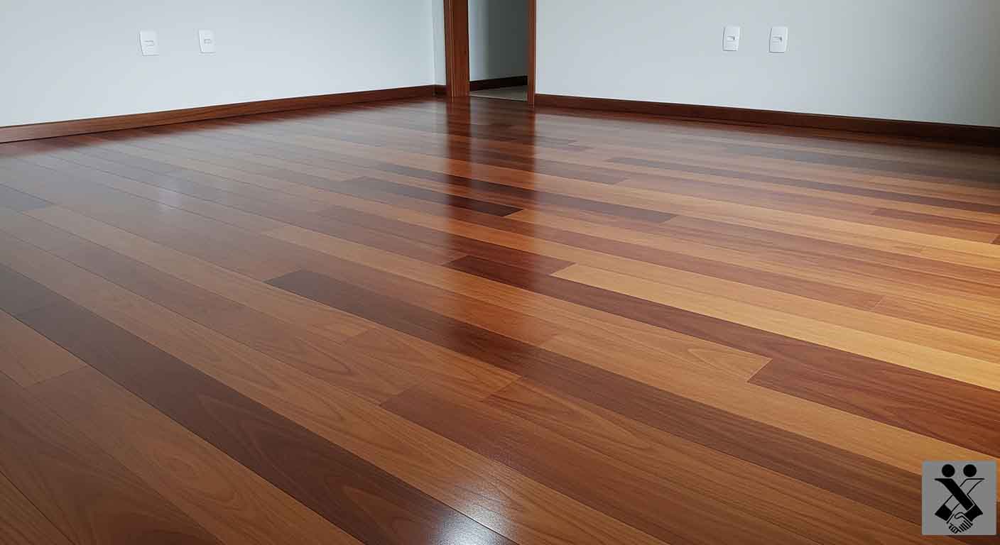 Assoalho ou Deck de madeira recém-instalado - Exemplo 3