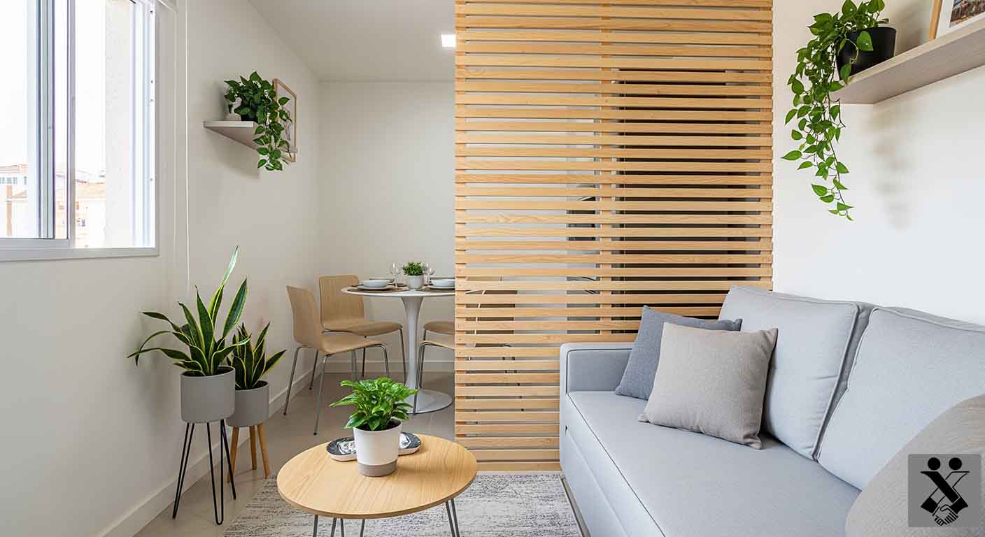 Painel ripado decorativo ou divisor de ambiente - Exemplo 1