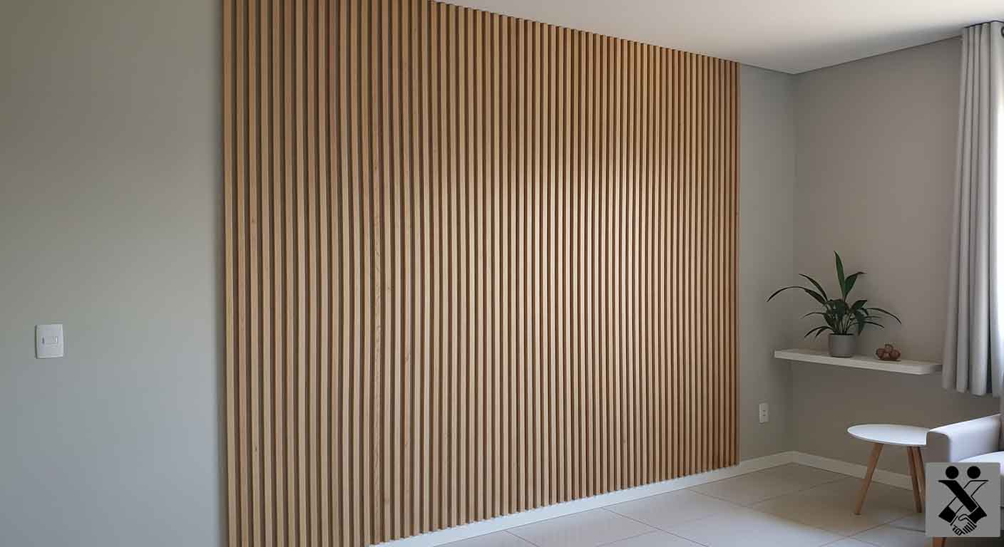 Painel ripado decorativo ou divisor de ambiente - Exemplo 3