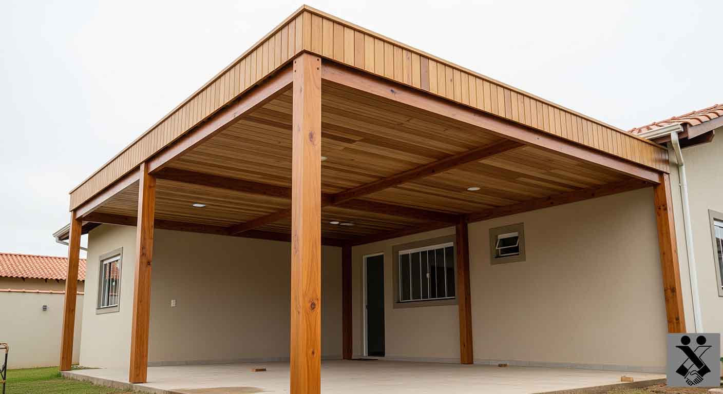 Pergolado de madeira construído pela LLSA2irmãos - Exemplo 3